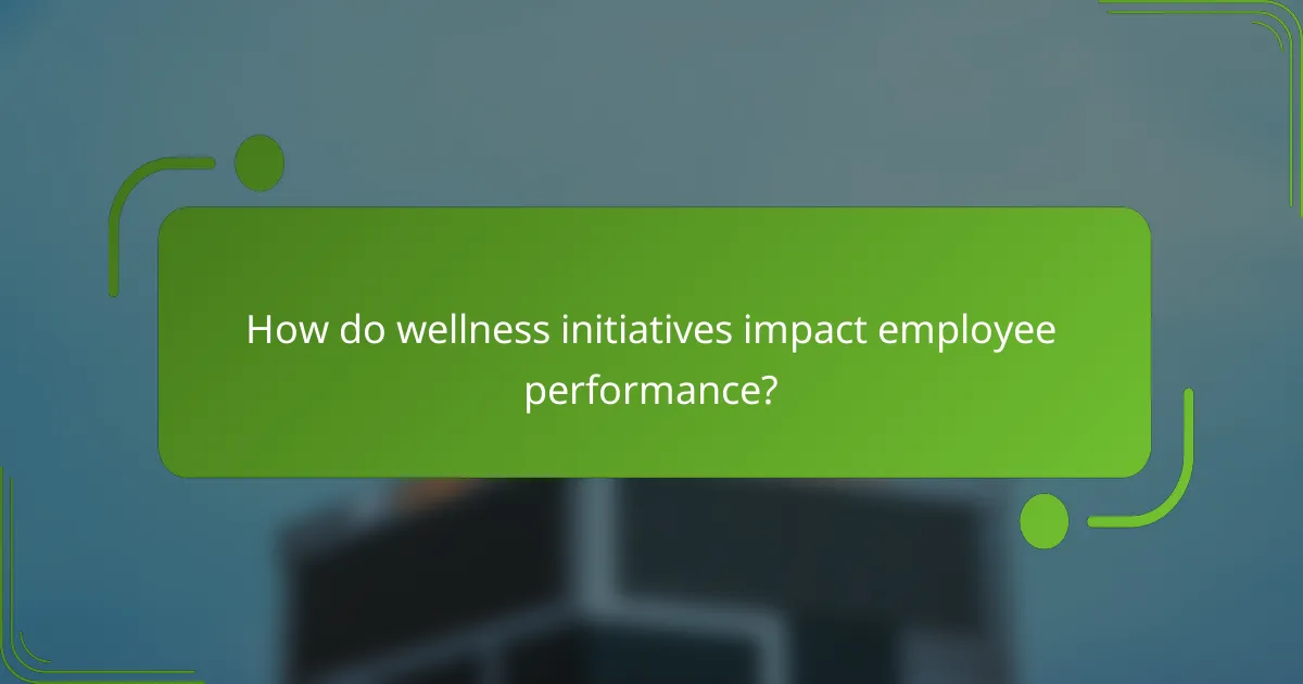 How do wellness initiatives impact employee performance?