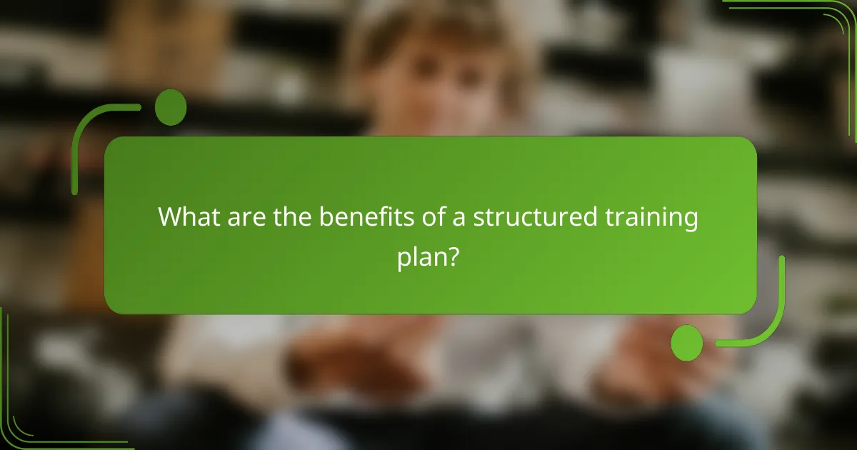 What are the benefits of a structured training plan?