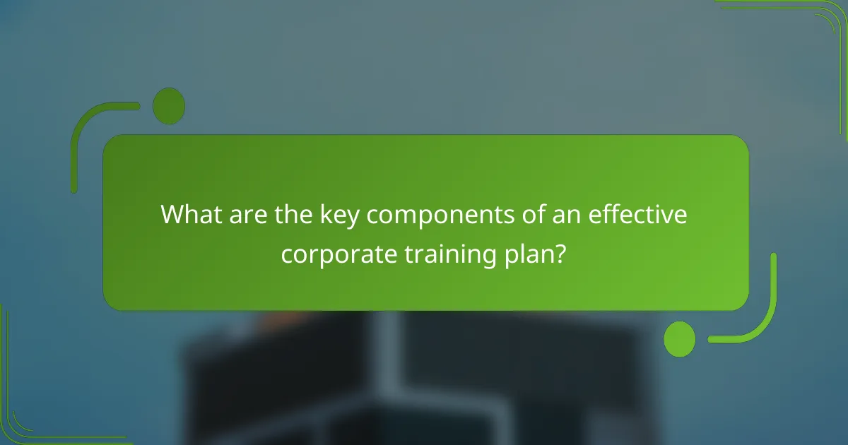 What are the key components of an effective corporate training plan?