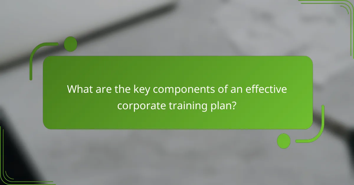 What are the key components of an effective corporate training plan?