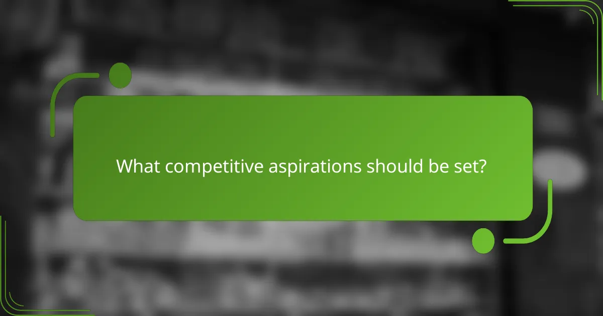What competitive aspirations should be set?
